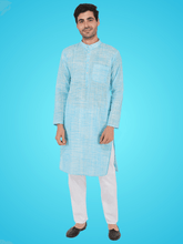 Light Blue Khadi Kurta
